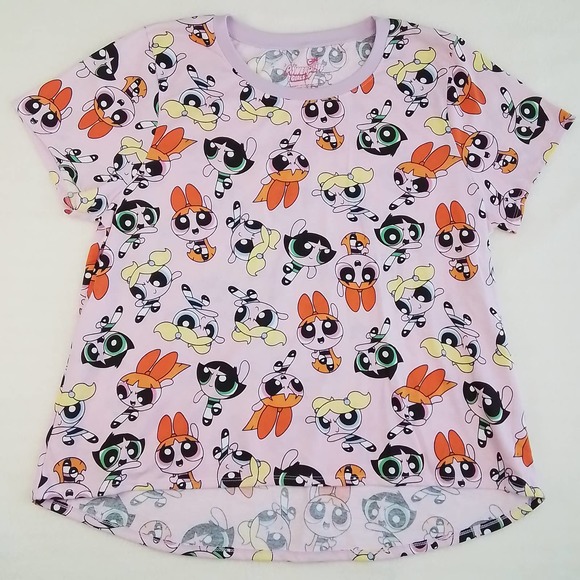 Womens T-Shirt 2X Plus‎ Size Cotton Tee Power Puff Girls Short Sleeve Crew Neck - Picture 1 of 8